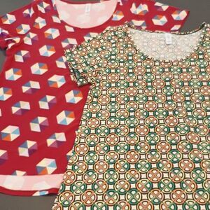 LulaRoe Bundle of 2 New Fun Print Shirts